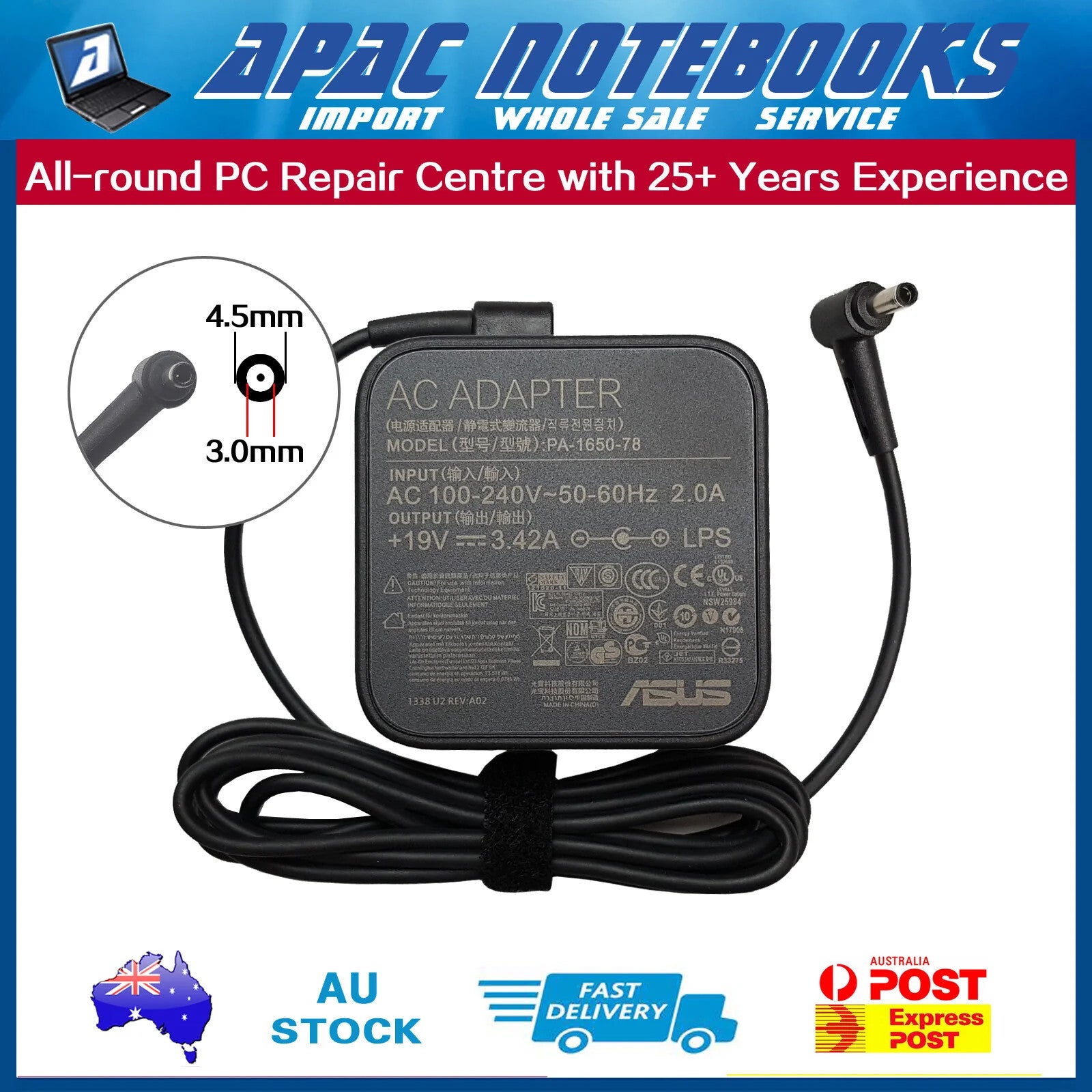Genuine 65W  Charger ASUS Vivobook 15 A1502 A1502ZA D1502 D1502IA D1502YA