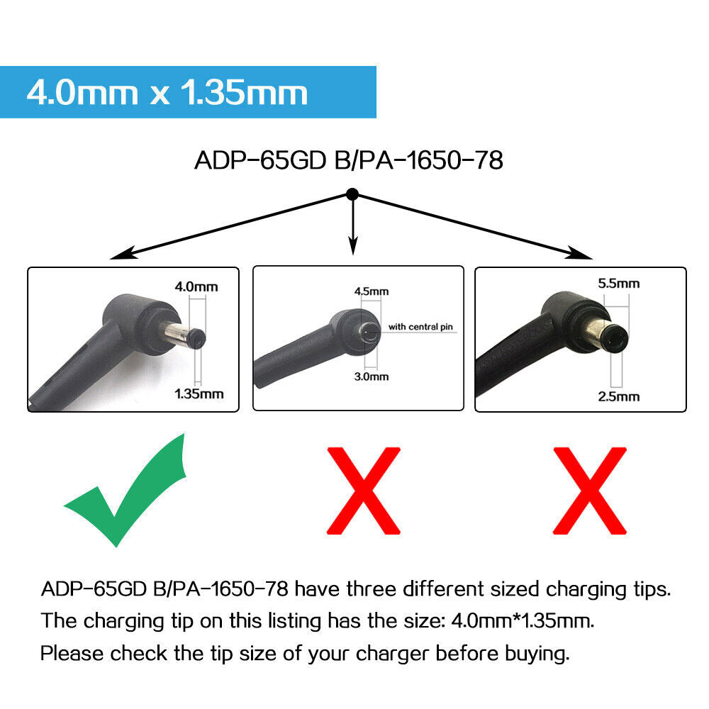 Genuine 65W AC Adapter Charger ASUS ADP-65GD B D PA-1650-78 ADP-65AW B