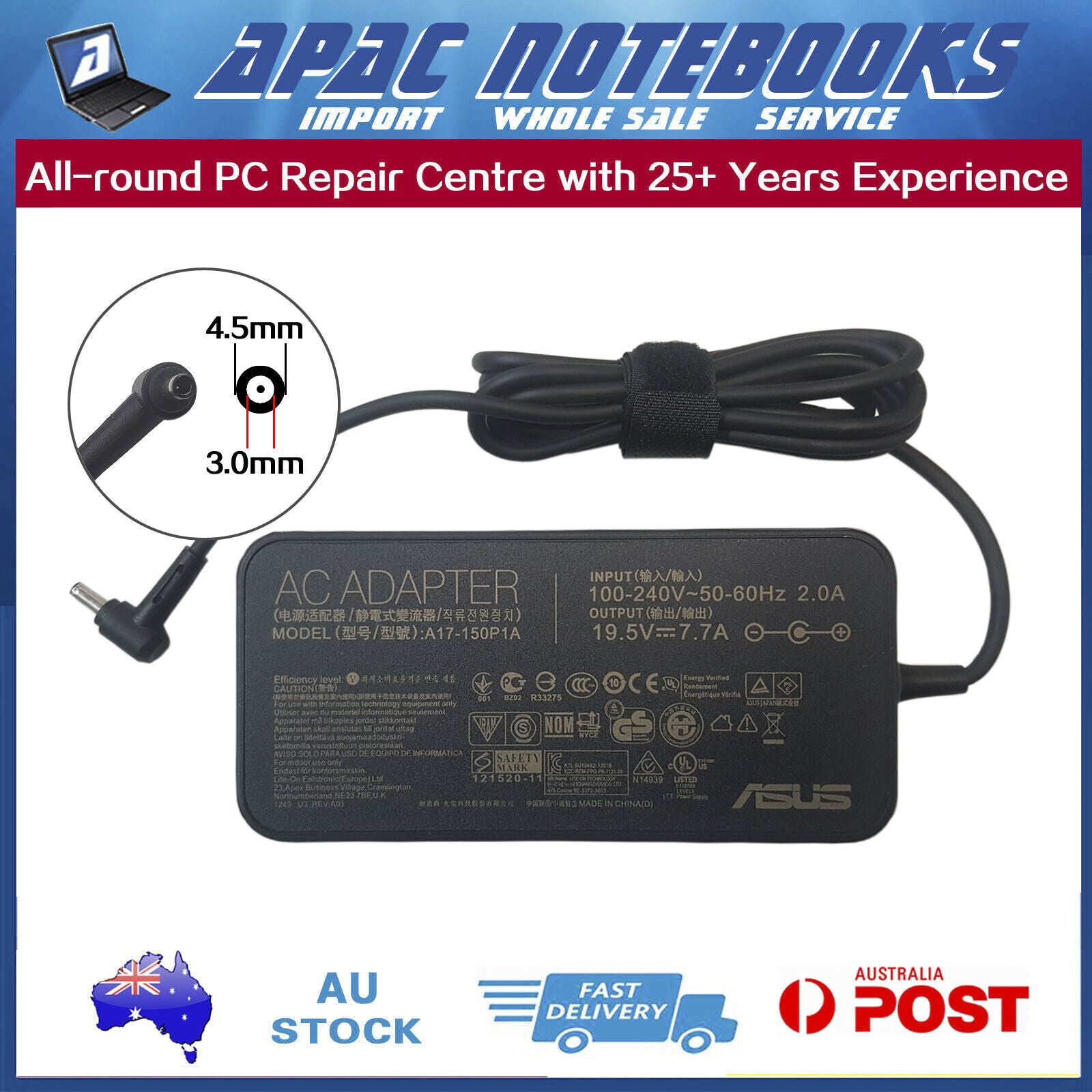 Genuine 150W AC Adapter Charger Asus ZenBook UX501 UX501JM UX501JW UX501VW