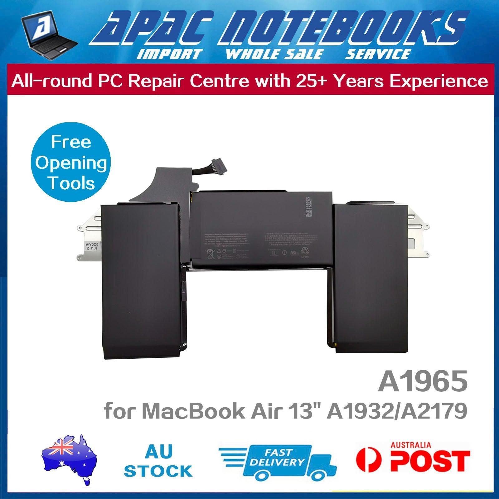 Genuine A1965 Battery for MacBook Air 13" Retina A1932 2018 MacBookAir8,1