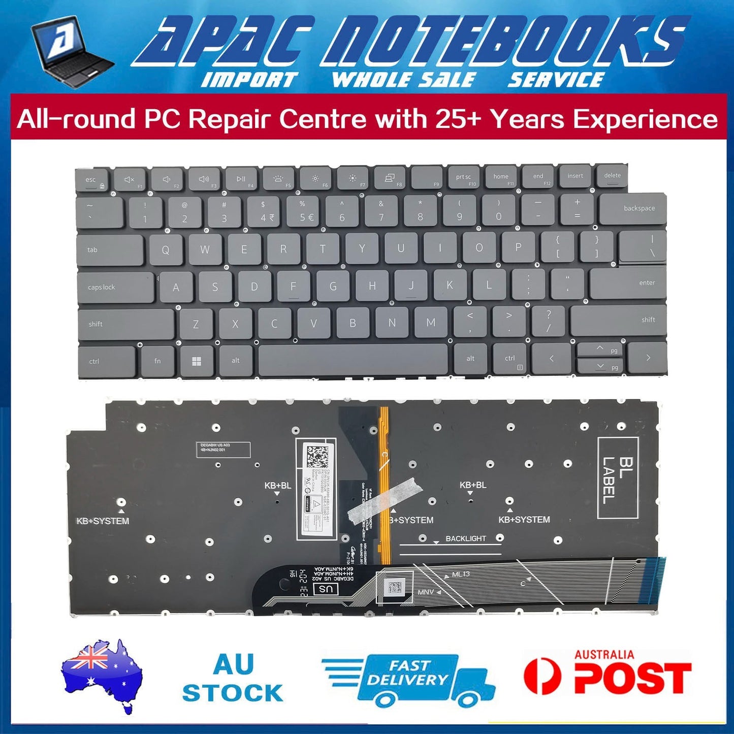 Backlit Keyboard for Dell Inspiron 16 5620 5625 Inspiron 14 7420 7430 2-in-1