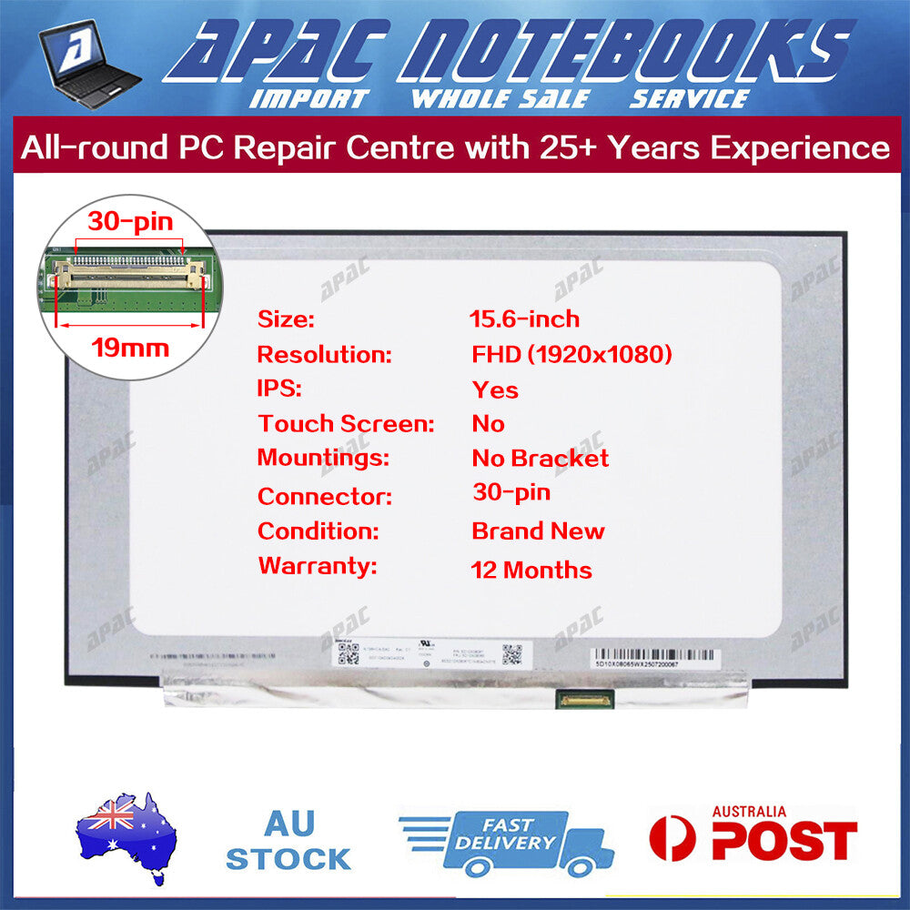 15.6" FHD IPS LED Screen for N156HCA-EA1 N156HCA-EA3 N156HCA-EN1 No Bracket