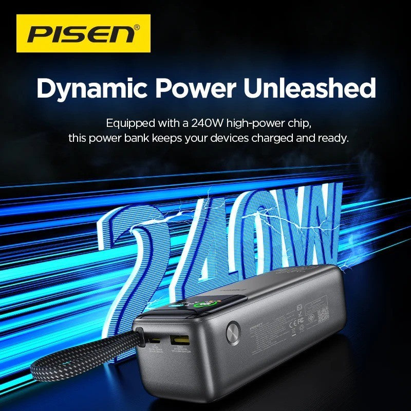 PISEN 240W 27000mAh PD3.1 USB-C Power Bank Laptop Charger for ASUS Acer Lenovo