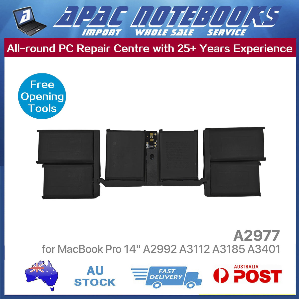 Genuine A2977 Battery for MacBook Pro 14" A3185 A3401 M4 2024 Mac16,6 Mac16,8