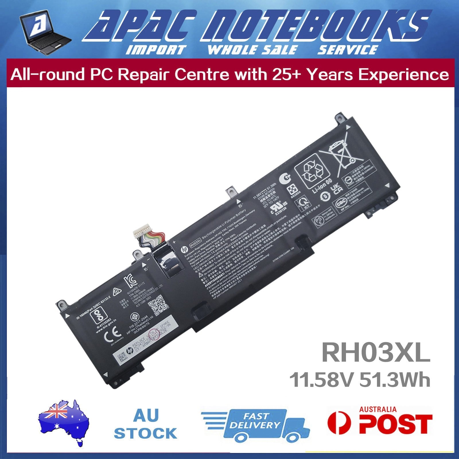 Genuine RH03XL Type-A Battery HP Elite mt645 G7 Pro mt440 G3 Mobile Thin Client