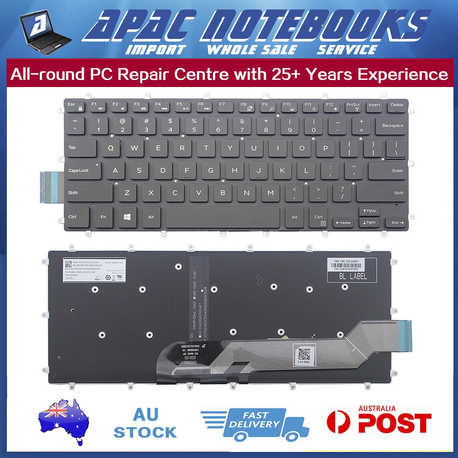 Genuine keyboard Backlit for Dell Inspiron 13 5368 5370 5378 5379 5568 5578