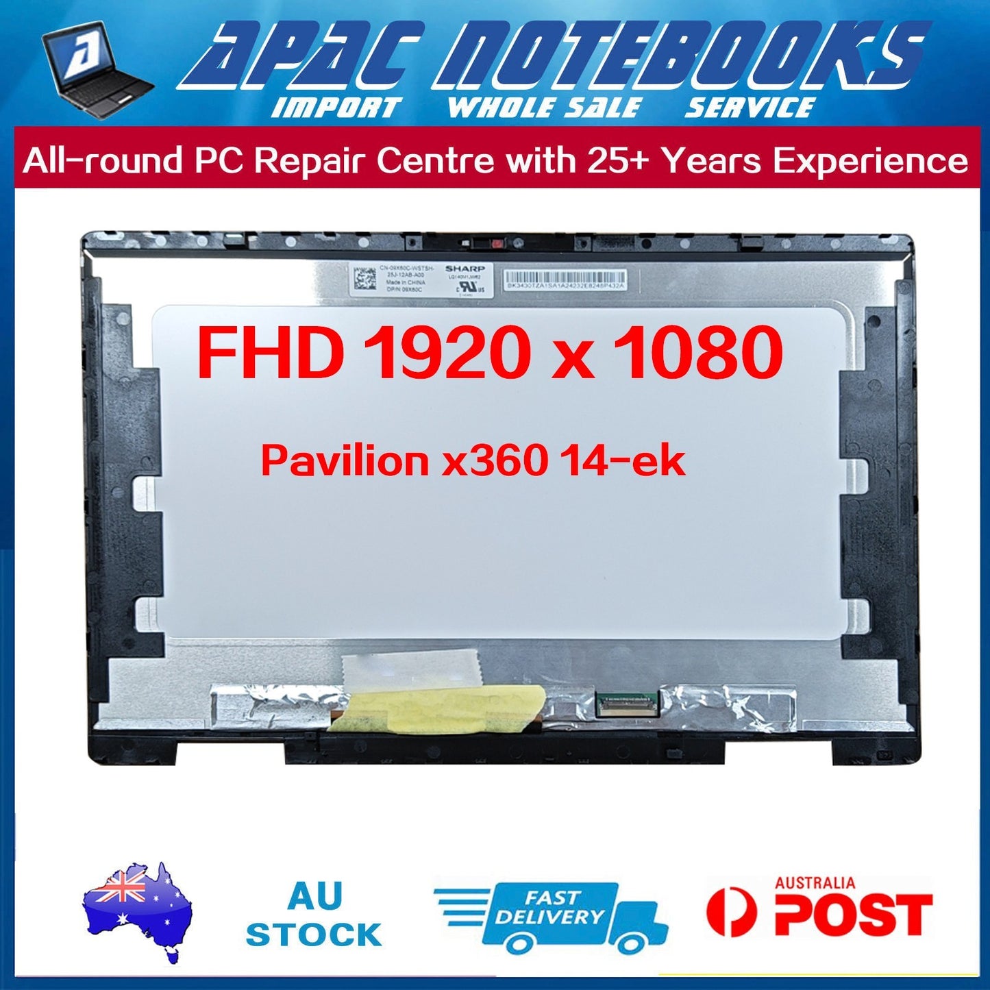 14.0" FHD LCD Touch Screen Assembly HP Pavilion x360 14-ek0108tu 14-ek0150tu