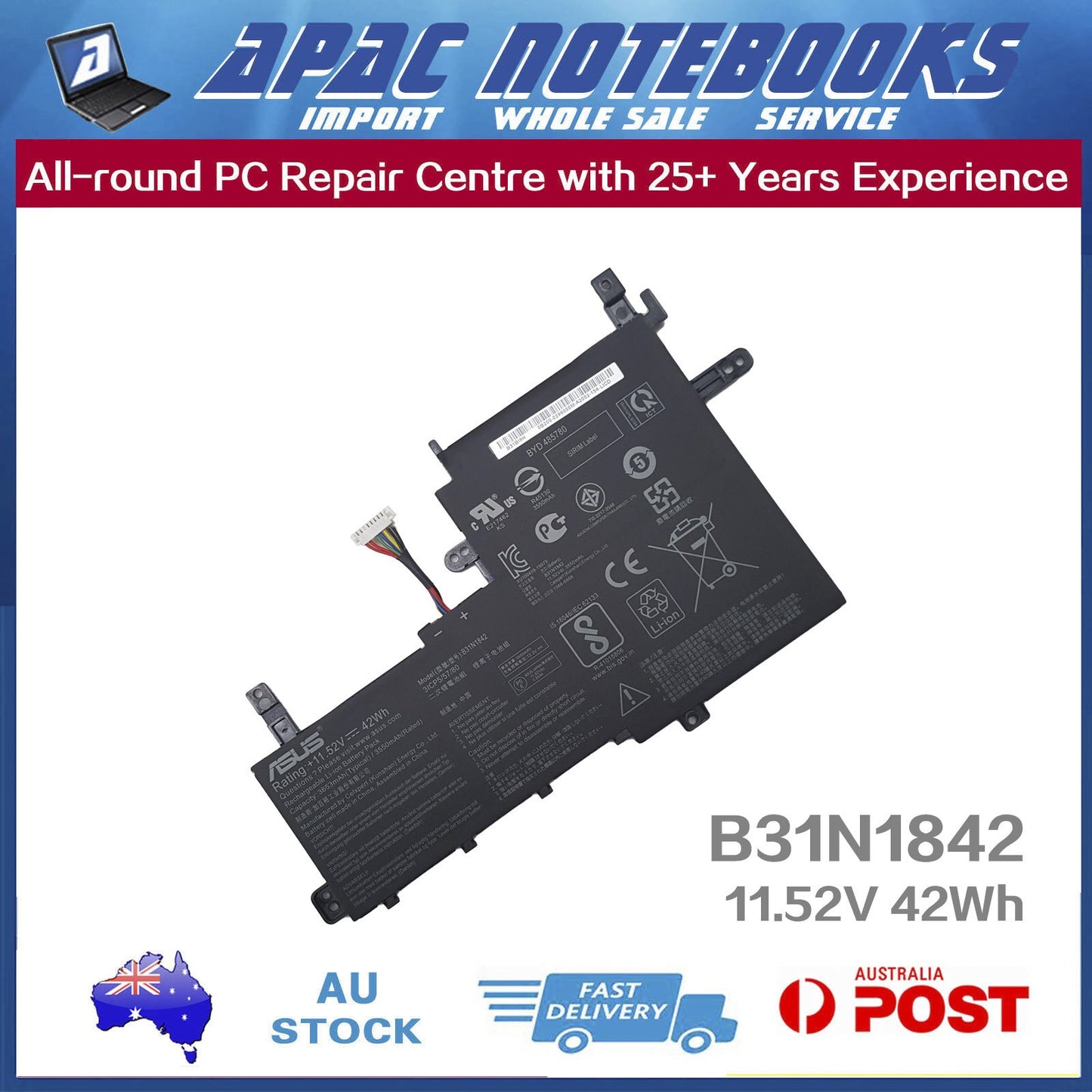 Genuine ASUS Battery Vivobook S15 S531 S531F S531FA S531FL K531 V531 X531 42Wh