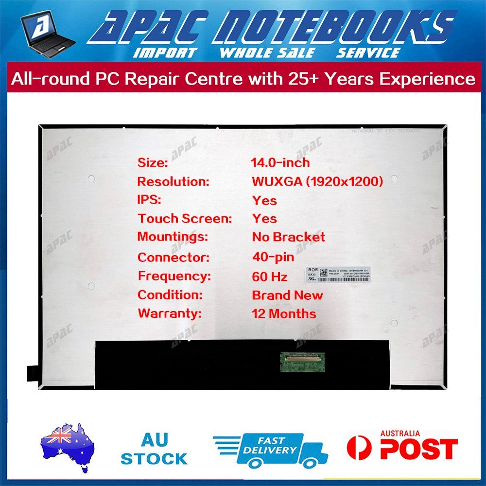 14.0" WUXGA TouchScreen N140JCN-EEK Rev.B1 NV140WUM-T01 V8.0 V8.1 Only for HP