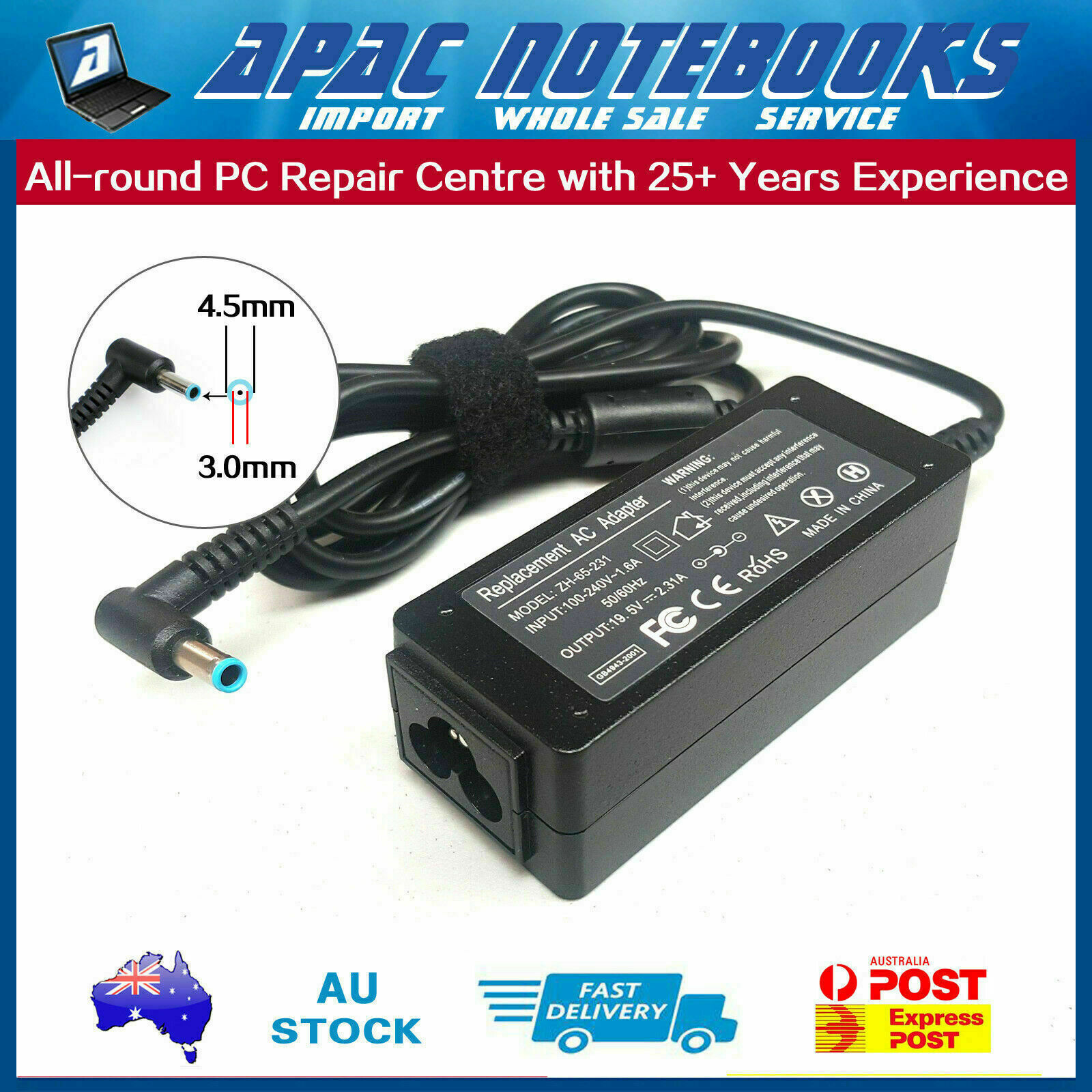 45W AC Adapter Charger for HP 14-cf 14s-cf 14s-cf0015tx 14s-cf1042tx