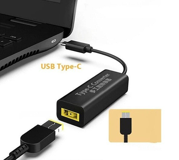 For Lenovo Thinkpad USB-C Male to Square USB Female Power Charger Converter