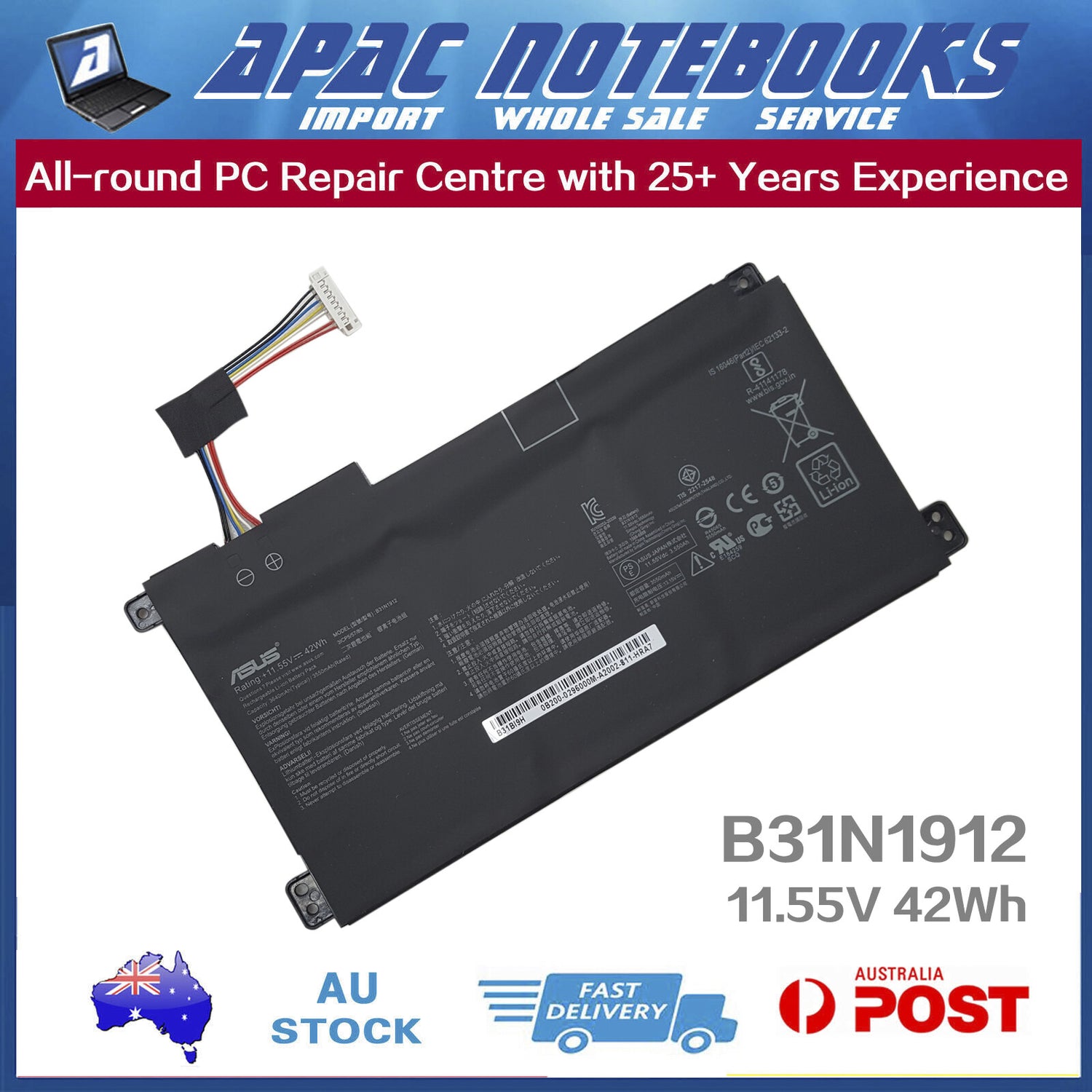 Genuine ASUS Battery E410K E410KA E410M E410MA E510K E510KA E510M E510MA 42Wh