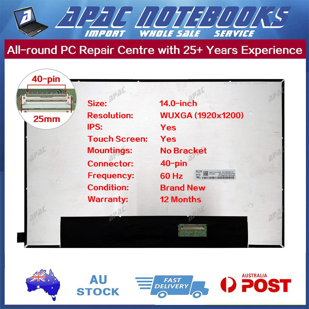 14.0" WUXGA TouchScreen NV140WUM-T01 V8.0 V8.1 Only for HP