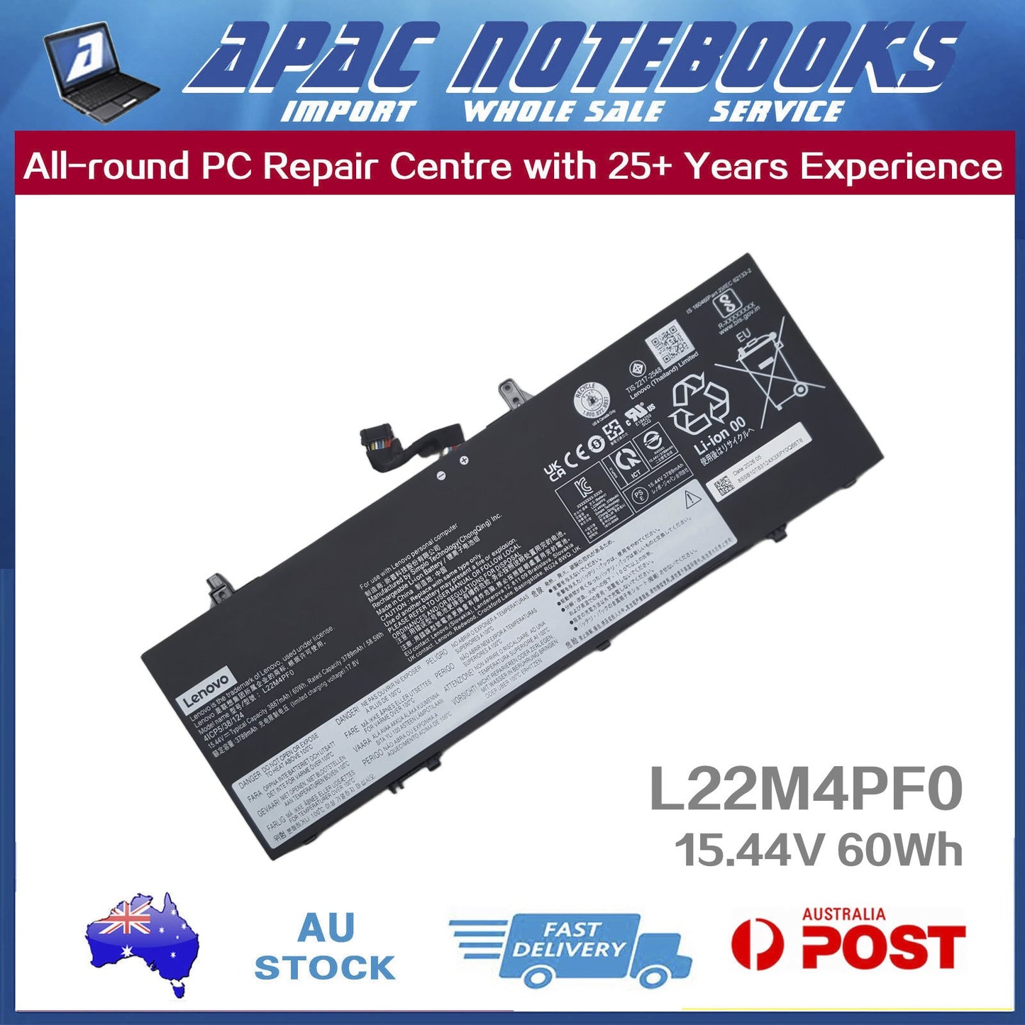 Genuine Battery for Slim 7 14IRP8 Slim 7 14IMH9 Yoga Slim 7 14IMH9 15.44V 60Wh