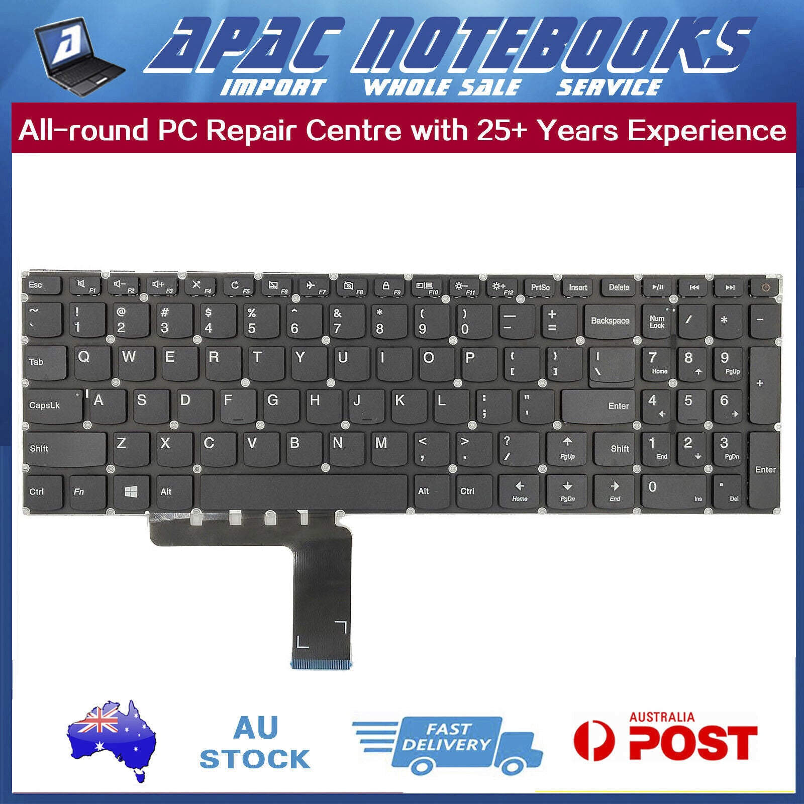 US Keyboard NON-Backlit for Lenovo 110-15IBR ideapad 80T7