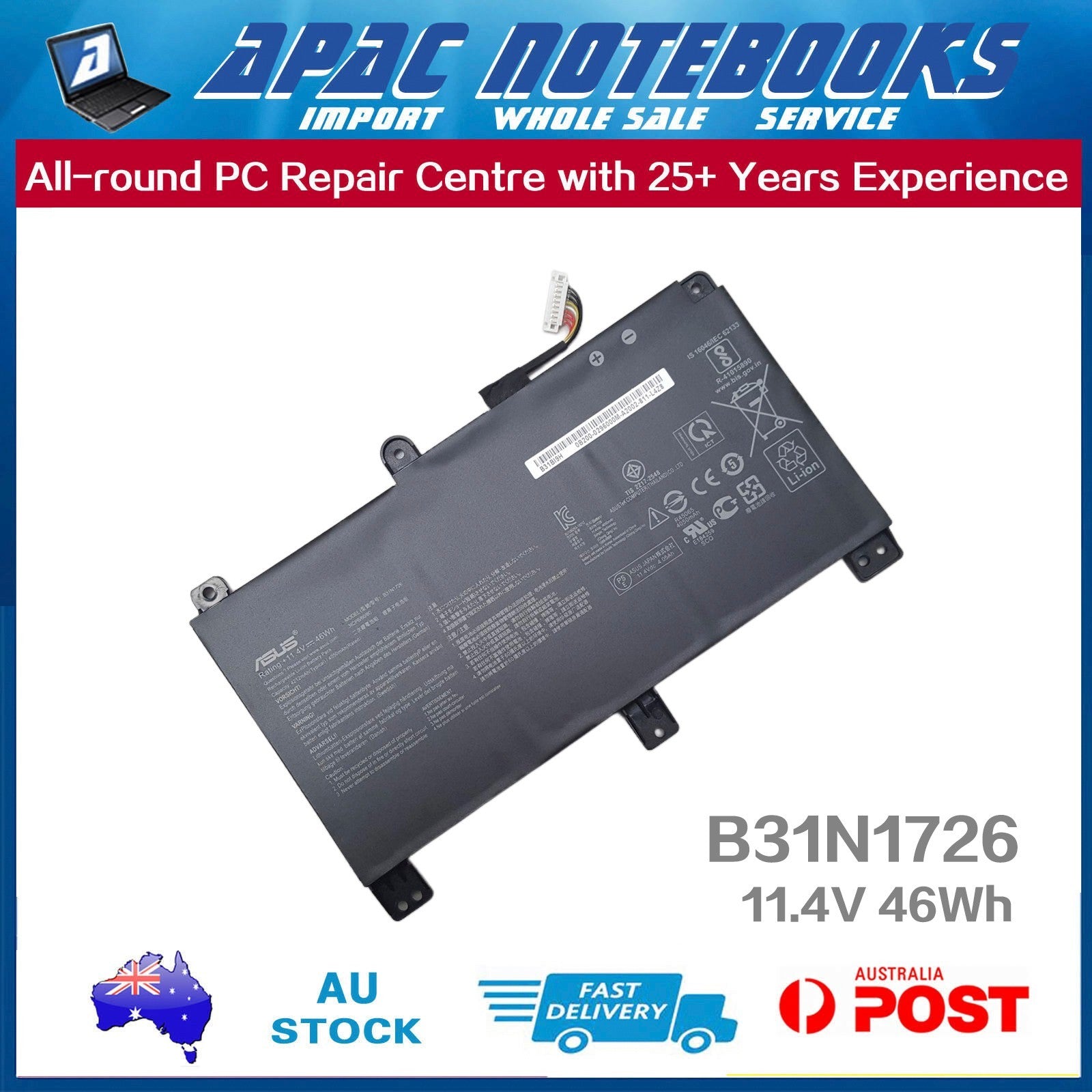 Genuine ASUS Battery B31N1726* ROG Strix G531G G531GD G531GT G531GV 11.4V 46Wh