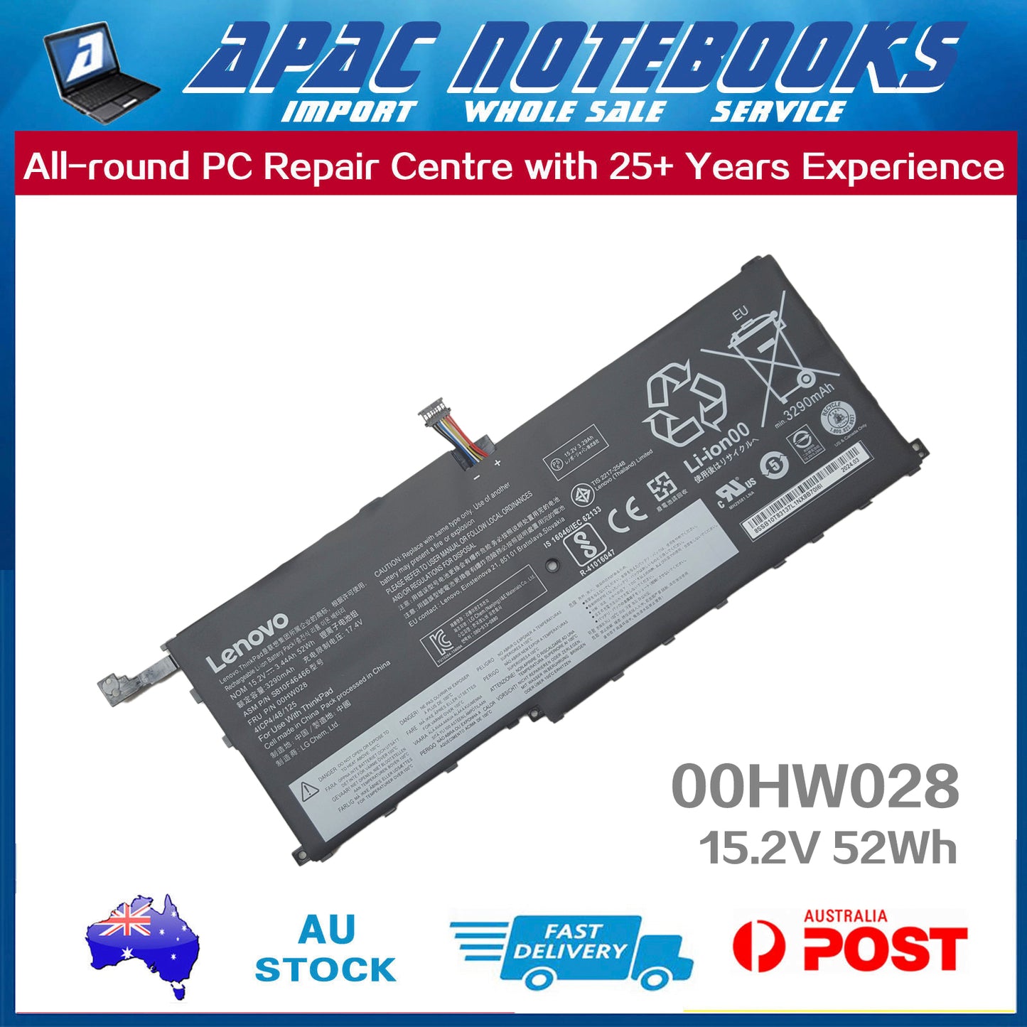 Genuine Lenovo Battery ThinkPad X1 Carbon Gen 4 2016 20FB 20FC 15.2V 52Wh