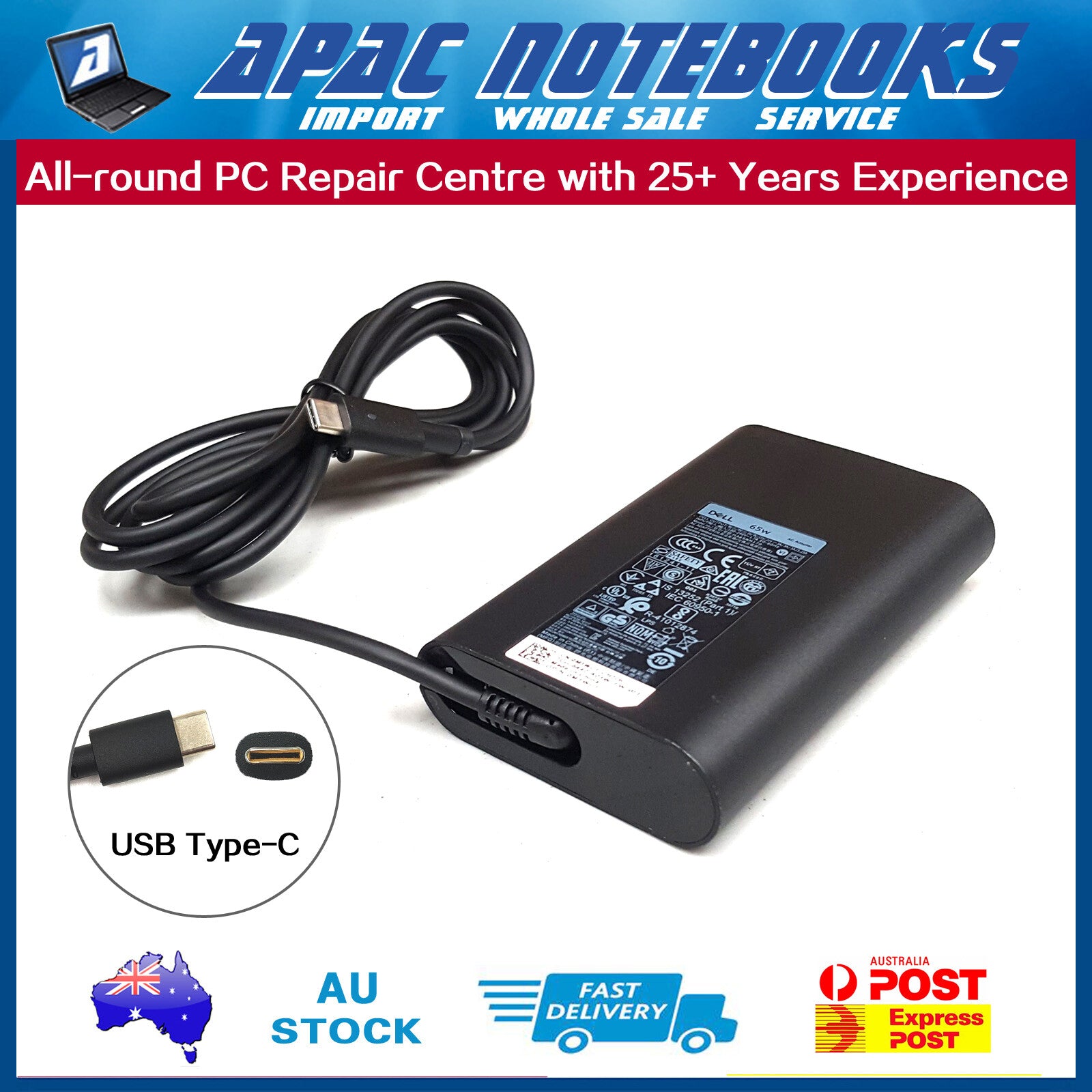 Genuine 65W USB Type-C Charger for 14 Plus 2-in-1 DB04250 DB04255